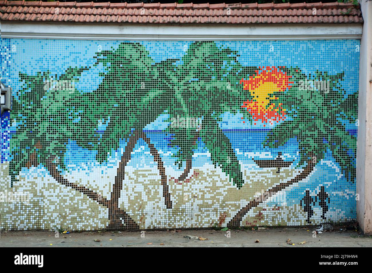 Artistic Mosaic Tiles Wall Mural At Kochi State Kerala India 02 04 2010  Stock Photo - Alamy